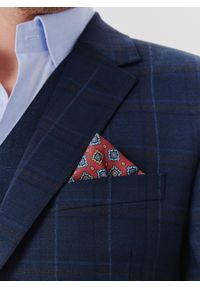 Pako Lorente - PAKO LORENTE – Granatowa marynarka garniturowa w kraciasty deseń. Okazja: na wesele, na ślub cywilny, na komunię. Kolor: niebieski. Materiał: poliester, wełna, lycra #5
