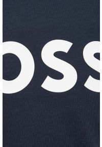 BOSS bluza bawełniana męska kolor granatowy z nadrukiem. Kolor: niebieski. Materiał: bawełna. Wzór: nadruk. Styl: klasyczny #2