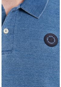 Pepe Jeans T-shirt męski gładki. Okazja: na co dzień. Kolor: niebieski. Materiał: dzianina. Długość: krótkie. Wzór: gładki. Styl: casual #2