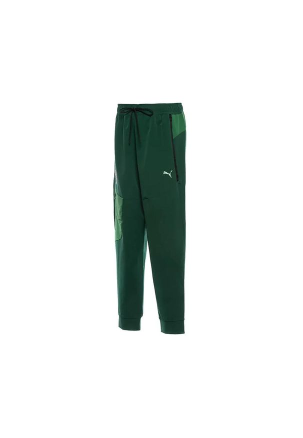 Puma - Spodnie treningowe Portugal Tech 2025. Kolor: niebieski, wielokolorowy, zielony. Materiał: dresówka. Sport: fitness, piłka nożna