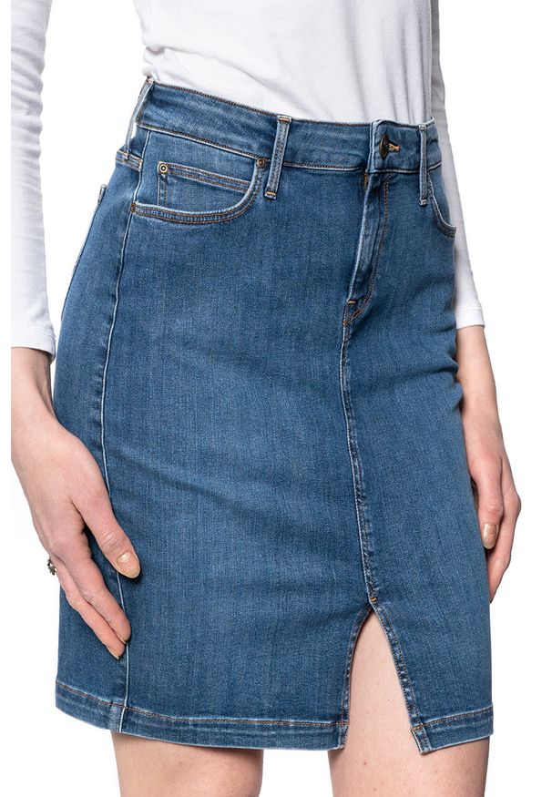Lee - SPÓDNICA JEANSOWA LEE SKIRT USED FOAM L38GMHQD 112108185. Materiał: jeans