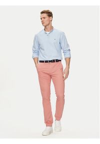 TOMMY HILFIGER - Tommy Hilfiger Chinosy Bleecker MW0MW26619 Różowy Slim Fit. Kolor: różowy. Materiał: bawełna #4