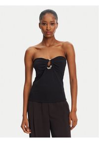 Patrizia Pepe Top 2M4460/J129-K103 Czarny Regular Fit. Kolor: czarny. Materiał: syntetyk