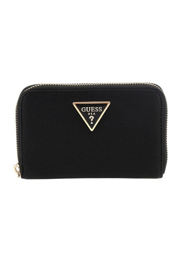 Guess - GUESS Czarny portfel damski Laurel. Kolor: czarny. Materiał: skóra ekologiczna