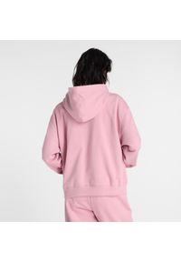 Bluza damska New Balance WT41507PTF – różowa. Okazja: na co dzień. Typ kołnierza: kaptur. Kolor: różowy. Materiał: bawełna, dresówka, poliester, prążkowany. Styl: casual, klasyczny #6