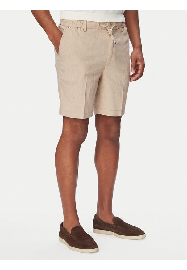 BOSS Szorty materiałowe Kane1 50557537 Beżowy Regular Fit. Kolor: beżowy. Materiał: syntetyk