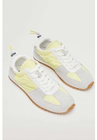 mango - Mango buty Delti1 kolor żółty. Nosek buta: okrągły. Zapięcie: sznurówki. Kolor: żółty. Materiał: guma