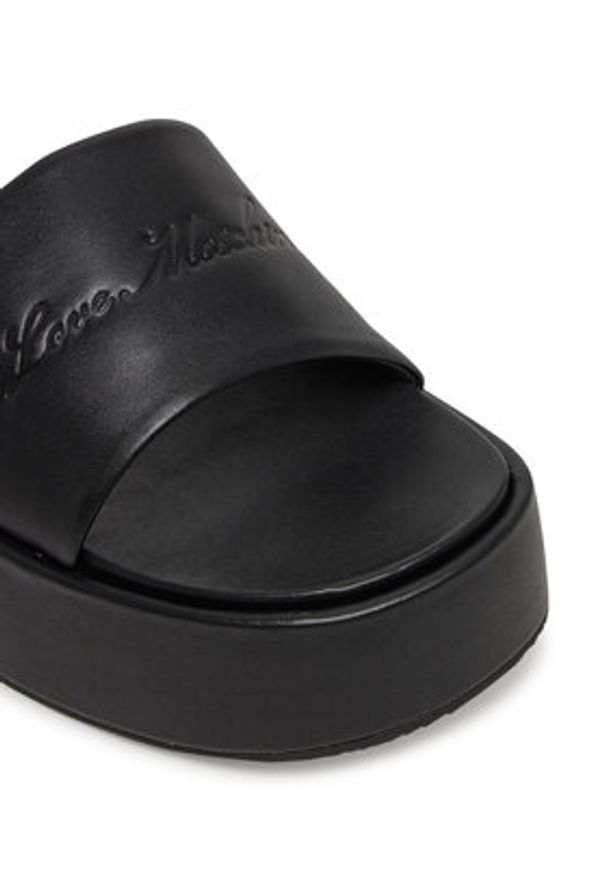 Love Moschino - LOVE MOSCHINO Klapki JA28177I0MIA0000 Czarny. Kolor: czarny. Materiał: skóra