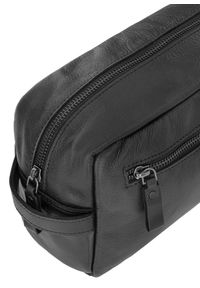 Ochnik - Czarna skórzana kosmetyczka męska. Kolor: czarny. Materiał: skóra #6