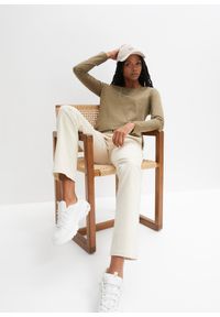 bonprix - Bawełniana bluzka z długim rękawem. Kolor: zielony. Materiał: bawełna. Długość rękawa: długi rękaw. Długość: długie #2