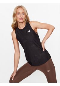 New Balance Top Q Speed Jacquard Tank WT33280 Czarny Regular Fit. Kolor: czarny. Materiał: syntetyk