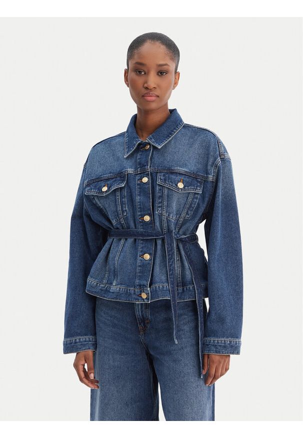 Hugo - HUGO Kurtka jeansowa Gizzie 50553184 Niebieski Regular Fit. Kolor: niebieski. Materiał: bawełna