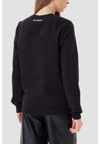 Karl Lagerfeld - KARL LAGERFELD Bluza czarna damska z cyrkoniami Ikon RS, Rozmiar XS. Okazja: na co dzień. Kolor: czarny. Materiał: bawełna. Wzór: aplikacja. Styl: casual, elegancki, klasyczny #3