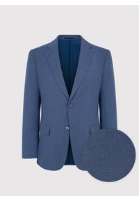 Pako Lorente - PAKO LORENTE – Niebieska marynarka męska. Okazja: na co dzień. Kolor: niebieski. Materiał: jeans, elastan, wiskoza, poliester. Styl: casual #4