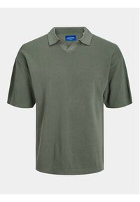 Jack & Jones - Jack&Jones Polo Linen 12252748 Zielony Regular Fit. Typ kołnierza: polo. Kolor: zielony. Materiał: bawełna #3