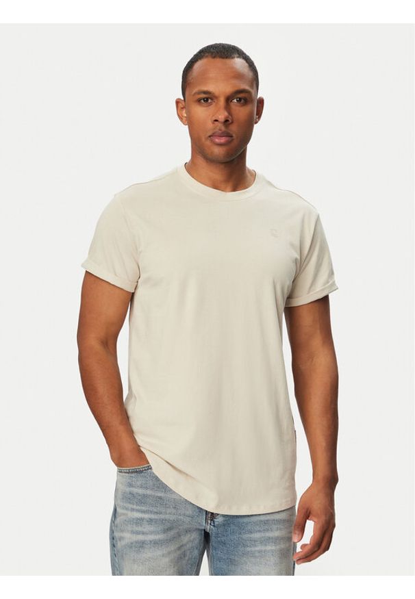 G-Star RAW - G-Star Raw T-Shirt Lash D16396-B353 Kremowy Regular Fit. Kolor: kremowy. Materiał: bawełna