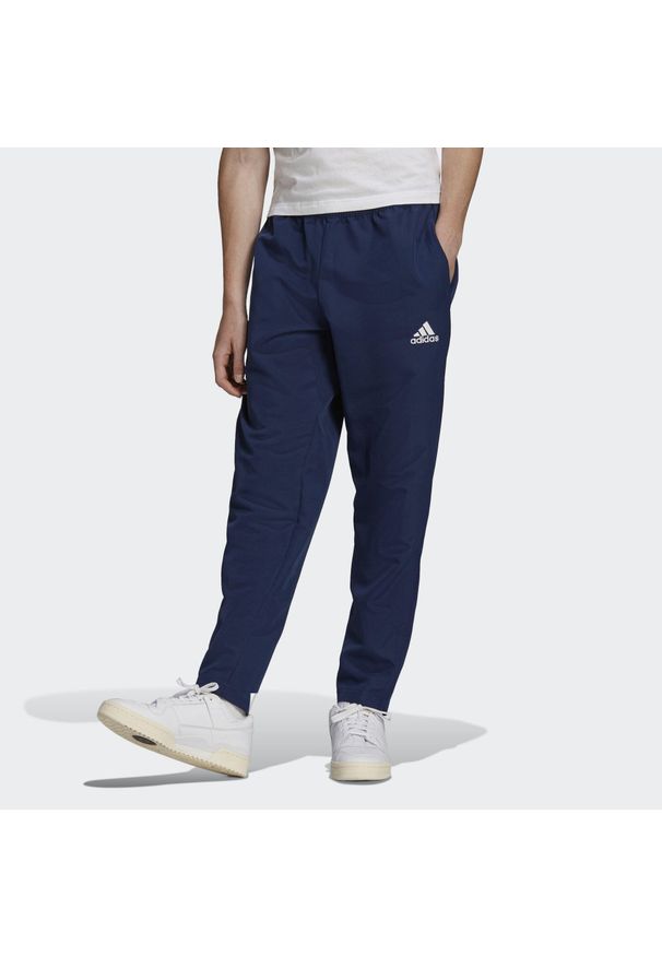 Adidas - Entrada 22 Presentation Pants. Kolor: niebieski. Materiał: poliester, dresówka, materiał. Sport: fitness, piłka nożna