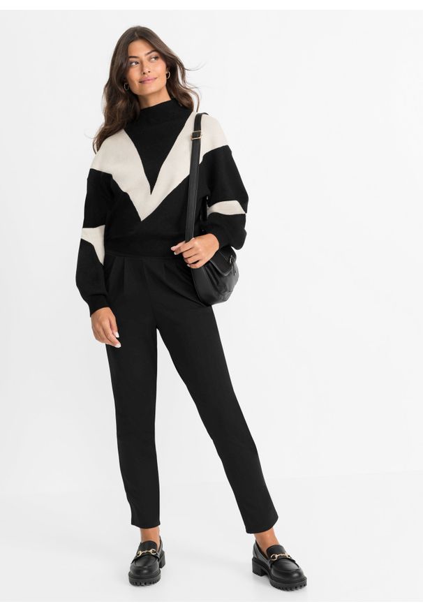 bonprix - Sweter oversize. Kolor: czarny