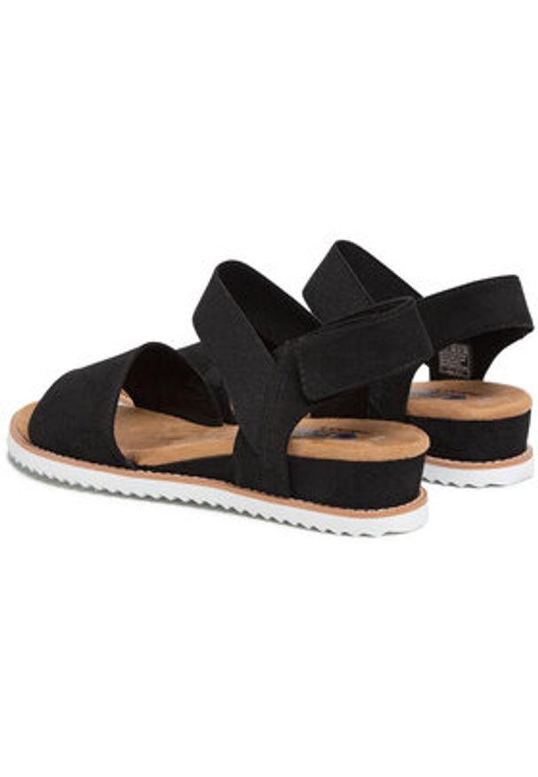 skechers - Skechers Sandały Desert Kiss 31440/BLK Czarny. Kolor: czarny. Materiał: materiał
