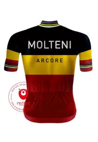 Camisola de ciclismo retro - Molteni Belgian Champion Jersey - REDTED. Kolor: żółty, czarny. Materiał: poliester