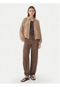 Marella Spodnie materiałowe Bronzo 2613131085 Brązowy Relaxed Fit. Kolor: brązowy. Materiał: acetat #2