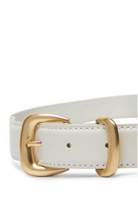 Calvin Klein Pasek Damski Sarah 2 Piece Logo Buckle Belt 25Mm LV04K7012G Biały. Kolor: biały. Materiał: skóra #3