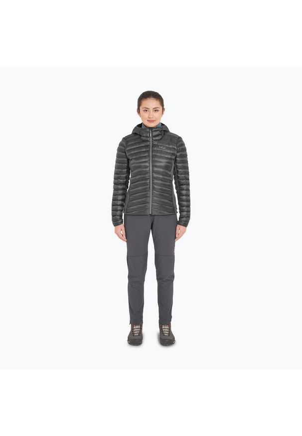 Kurtka puchowa damska Rab Cirrus Flex Hoody. Kolor: czarny. Materiał: puch. Sport: turystyka piesza