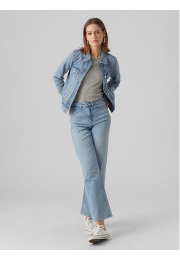 Vero Moda Kurtka jeansowa Zorica 10279789 Błękitny Regular Fit. Kolor: niebieski. Materiał: bawełna, jeans