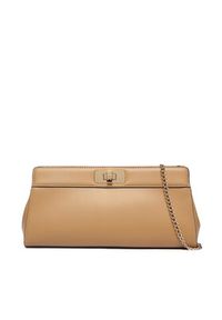TOMMY HILFIGER - Tommy Hilfiger Torebka Th Modern Clutch AW0AW18727 Brązowy jasny. Kolor: brązowy. Materiał: skórzane #3