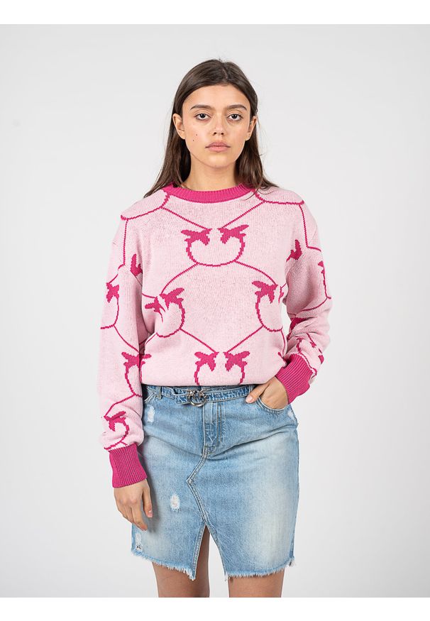 Pinko Sweter "Abbey" | 100304 Y7VF | Kobieta | Różowy. Okazja: na co dzień. Kolor: różowy. Materiał: akryl, bawełna. Styl: casual, elegancki