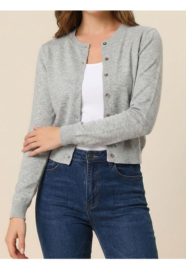 Sinsay - Klasyczny kardigan zapinany na guziki - szary. Kolor: szary. Styl: klasyczny