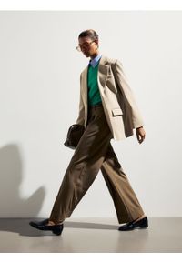 Reserved - Jednorzędowa marynarka - beżowy. Kolor: beżowy. Materiał: tkanina, wiskoza #1