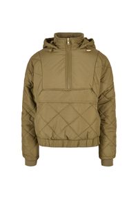 Damska kurtka puchowa Urban Classics oversized diamond quilted pull over. Kolor: zielony. Materiał: puch #1