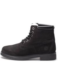 Buty do chodzenia damskie Timberland Hannover Hill Fur Boot WP. Wysokość cholewki: za kostkę. Zapięcie: sznurówki. Kolor: czarny. Materiał: materiał, syntetyk. Szerokość cholewki: normalna. Sport: turystyka piesza