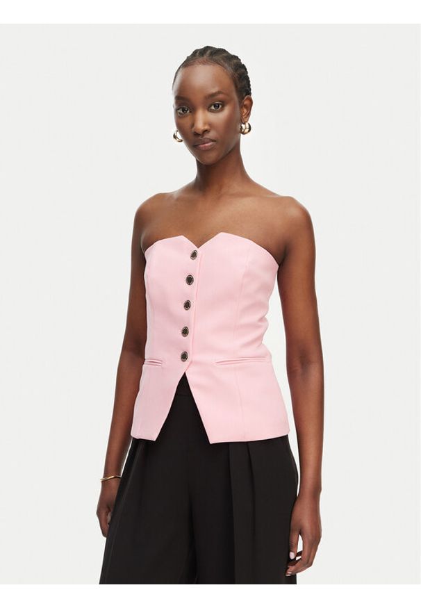 Morgan Bluzka 261-CMAKI.F Różowy jasny Slim Fit. Kolor: różowy. Materiał: syntetyk