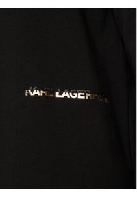 Karl Lagerfeld - KARL LAGERFELD Bluza 705463 551900 Czarny Regular Fit. Typ kołnierza: dekolt w karo. Kolor: czarny. Materiał: bawełna