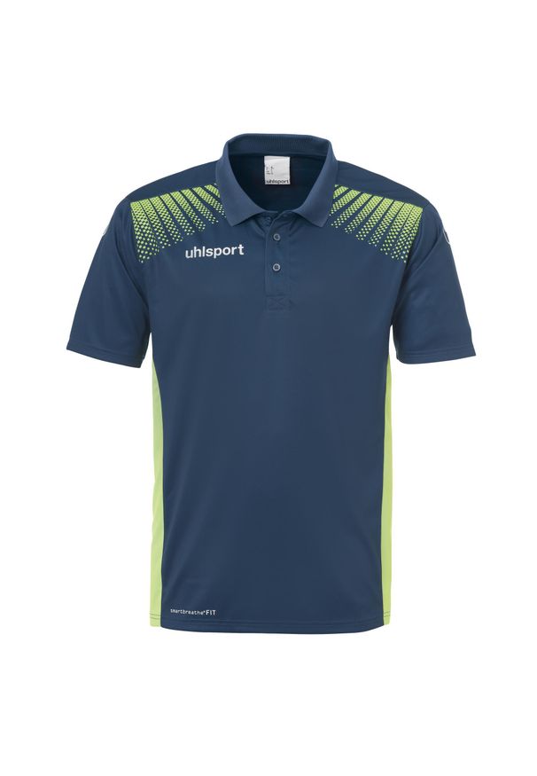 UHLSPORT - Dziecięca koszulka polo Uhlsport Goal. Typ kołnierza: polo. Kolor: niebieski, zielony, wielokolorowy. Materiał: tkanina. Sport: piłka nożna
