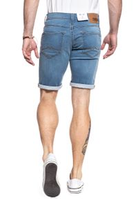 Mustang - SPODENKI MUSTANG Chicago Short DENIM BLUE 1007765 5000 312. Materiał: denim