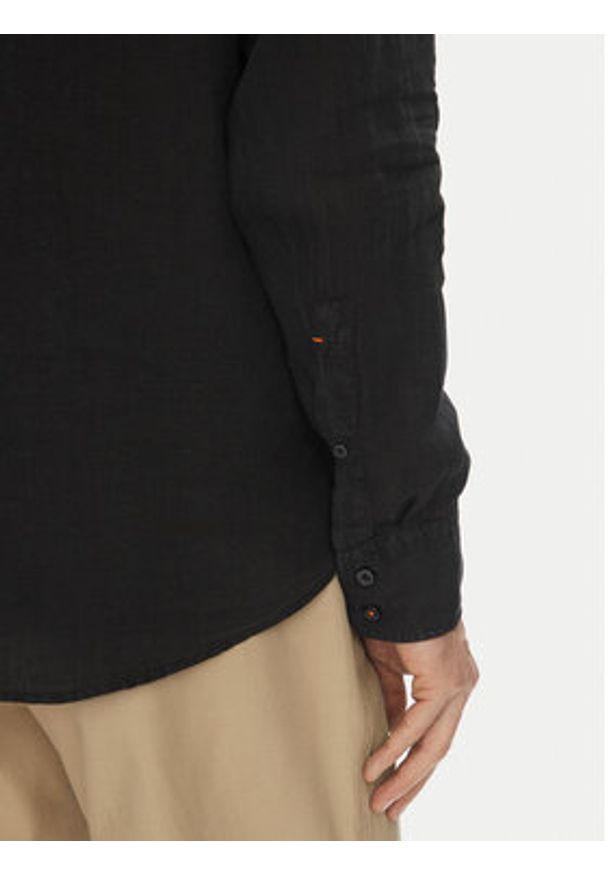 BOSS Koszula 50537381 Czarny Regular Fit. Kolor: czarny. Materiał: len