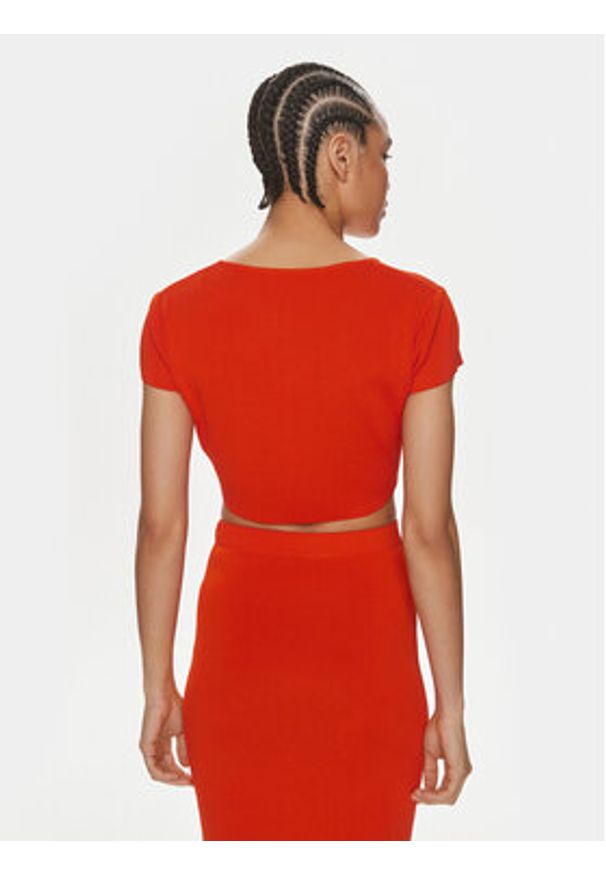 Patrizia Pepe Bluzka 2K0261/K021-R825 Pomarańczowy Slim Fit. Kolor: pomarańczowy. Materiał: wiskoza