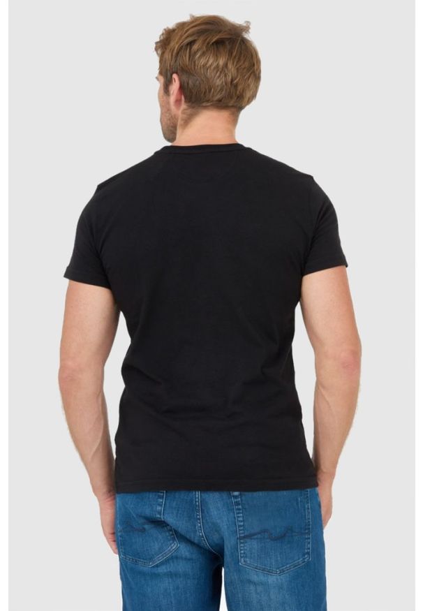 La Martina - LA MARTINA Czarny t-shirt męski z wyszywanym logo, Rozmiar XL. Kolor: czarny. Materiał: jersey