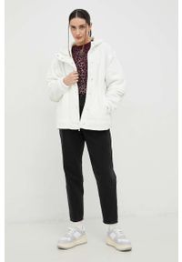 adidas Originals bluza damska kolor beżowy z kapturem gładka. Typ kołnierza: kaptur. Kolor: beżowy. Materiał: poliester. Wzór: gładki #3