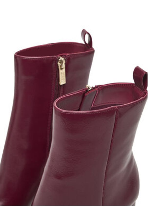 Steve Madden Botki Adelisa SM11002626 Bordowy. Kolor: czerwony. Materiał: skóra