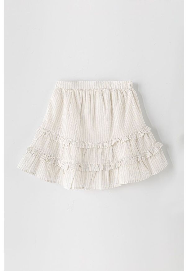 GAP Spódnica dziecięca kolor biały midi rozkloszowana. Kolor: biały. Materiał: tkanina