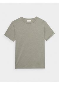 outhorn - T-shirt regular z nadrukiem męski Outhorn - oliwkowy. Okazja: na co dzień. Kolor: turkusowy. Materiał: bawełna, dzianina. Długość rękawa: krótki rękaw. Długość: krótkie. Wzór: nadruk. Styl: casual #1