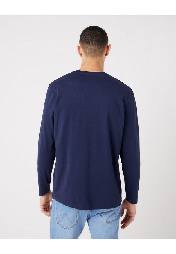 Wrangler - WRANGLER FUNNEL MĘSKA BLUZA LOGO NECK ZIP NAVY W663HA114 112320251