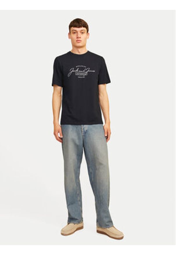 Jack & Jones - Jack&Jones T-Shirt Erris 12256799 Czarny Standard Fit. Kolor: czarny. Materiał: bawełna