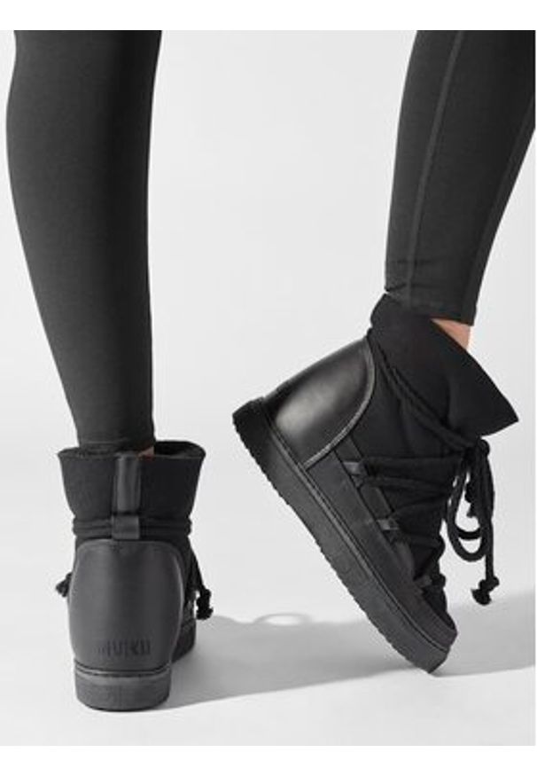 Inuikii Śniegowce Classic Wedge 75203-005 Czarny. Kolor: czarny. Materiał: skóra, zamsz