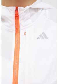 adidas Performance wiatrówka Fast kolor biały przejściowa. Kolor: biały. Materiał: tkanina, materiał #2