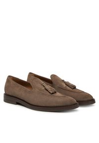 BOSS Mokasyny Cassian Loaf Sdts 50539275 Beżowy. Kolor: beżowy. Materiał: skóra, zamsz